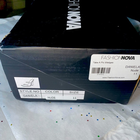 Fashion Nova Clear/Nude Wedge Heels - Picture 4 of 4